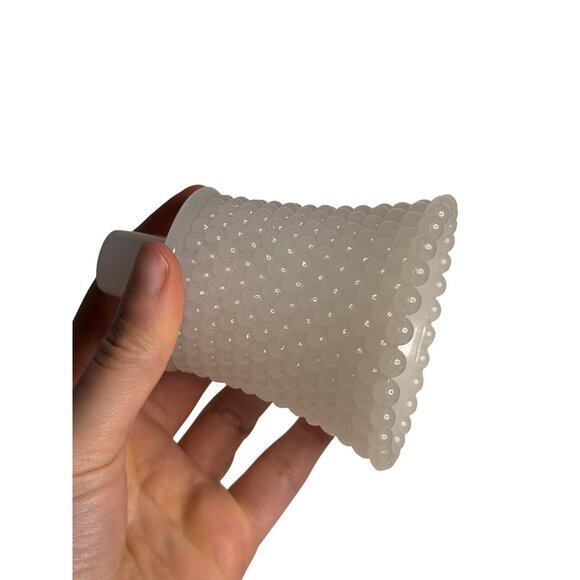 VTG HOMCO Hobnail White Milk Glass Votive Candle Holders Set-2 Diamond Textured - Picture 7 of 10